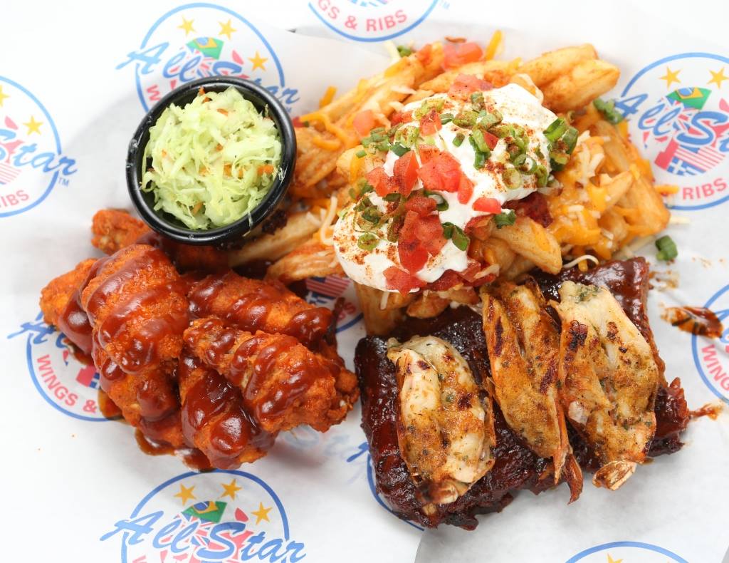 AllStar Wings and Ribs meal